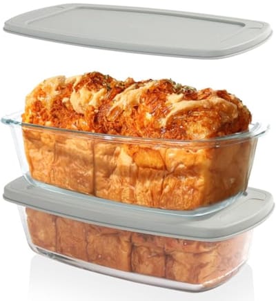2-delige glazen broodbakvorm met deksel - ovenbestendig, BPA-vrij, ideaal voor brood en cake