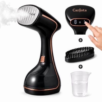 Caryota Kledingstomer - Krachtige Handstomer - 3 Standen Stoomreiniger - 320ml Reservoir - Steamer - Anti Pluis Borstelkop - Stoomstrijkijzer - Zwart