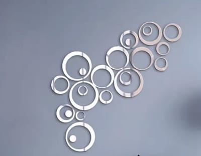 Spiegeldecoratie voor aan de muur - Wanddecoratie - Spiegels - 23 items - 75/48CM - Spiegelstickers - Verschillende afmetingen - CHPN