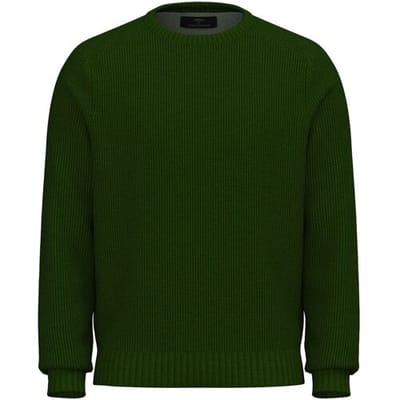 Fynch-Hatton Trui O-Neck Structure Supersoft Cotton Dark Leaf / male