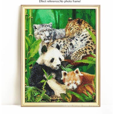 DIY Diamant Schilderen Dier Panda Volledige Ronde Strass Afbeelding Borduurwerk Verkoop Diamant 20X30 beige