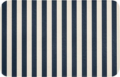 Badmat 80x50 cm - Antislip - Verticale strepen - Blauw - Crème - Badmatten voor badkamer - Badkamermat - Douchemat - Badkamer mat
