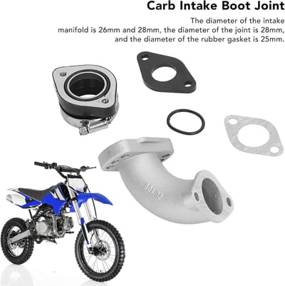 Intake Manifold Pipe Kit - Carb Intake Manifold Pipe - 26mm-28mm Adapter Spacer Kit voor Pit Dirt Bike Motorfiets