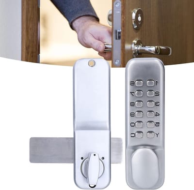 Veiligheidsslot voor Deur met Mechanische Combinatie, Sleutelloze Toegang en Anti-Diefstal Codes voor Tweezijdige Glazen Deuren, Ideaal voor Voor- en Achterdeuren