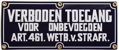 Verboden toegang bord