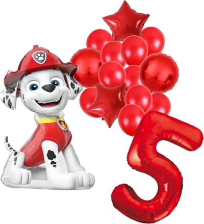 Paw Patrol Marshall ballonnen pakket - 53x84cm - 5 jaar - Folie Ballon set - Themafeest - Verjaardag - Ballonnen - Versiering - Helium ballon