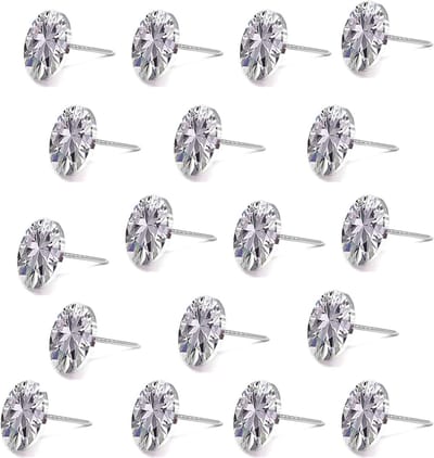 30 Stuks Decoratieve Kristallen Spijkers voor Meubels - Rhinestone Knoppen voor Bank en Hoofdbord, Perfect voor Naaiwerk en Interieurdecoratie