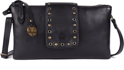 9,5 inch Boho Crossbody Slingtas van Echt Italiaans Leer met Studs – Stijlvol, Duurzaam & Perfect voor Dagelijks Gebruik voor Dames