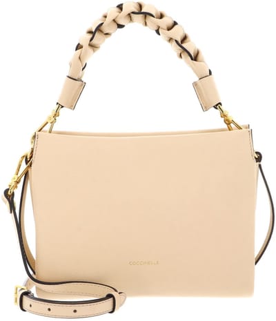 COCCINELLE Leren schoudertas Boheme Grana Double Crossbody Double Grainy Leather Betulla / Cognac abrikoos