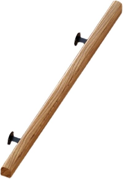 Houten trapleuning - Wandgreep balustrade - Veiligheid binnenshuis - Massief hout constructie - 30 cm - Houtkleur