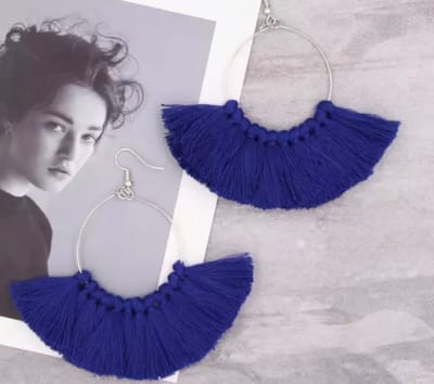 Akyol - Oorhangers – blauwe oorhangers – oorbellen – hang oorbellen - oorbellen blauw - festival – blauw oorbellen – blauw hang oorbellen – cadeau voor vriendin – bohemian - festival oorbellen - bohemian sieraden - bohemian oorbellen