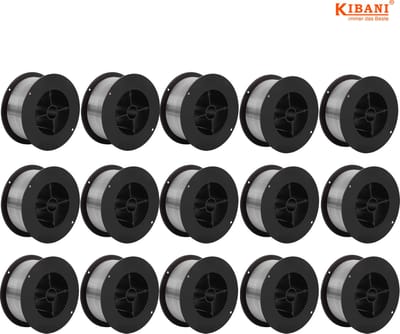 Kibani Rol Lasdraad voor Lasapparaat per 15 - Flux Lasdraad - 0,8 mm - Voor Gasloos Lassen - Set van Tien - Universeel - Voor MIG/MAG/TIG Lassers