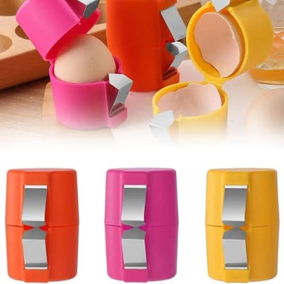 Eenvoudig te reinigen eierschaalscheider eierschaalopener eierkraker gereedschap voor rauwe eieren, hardgekookte eierschiller eierkubus eierscheider handheld 3PCS