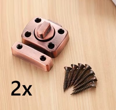 TLVX 2 stuks Sterke Draaislot Klein Rosé – Deur Beveiligen – Badkamer – Toilet Vergrendelen – Veilig Poort slot – Kastdeur – Deursloten – Deurbeslag – Tuindeur – Meubelslot – Schuur – Raam – Kast – Garage Beveiligen – Indoor en Outdoor – Waterproof