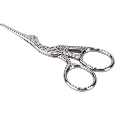 Ciseaux design grue en acier inoxydable, style rétro, pour couture, broderie, bricolage, artisanat, argent gray