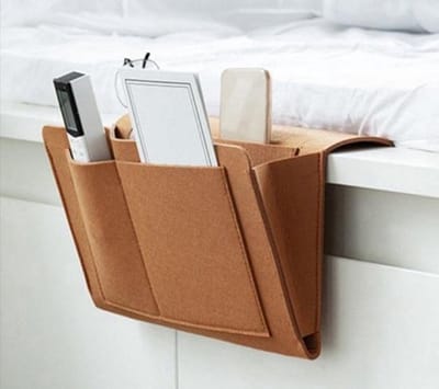 *** Bedside Pocket Opbergzak Bruin - Tijdschriftenhouder 27 x 21 x 10 cm - Opbergzak - Bank Organizer - van Heble® ***