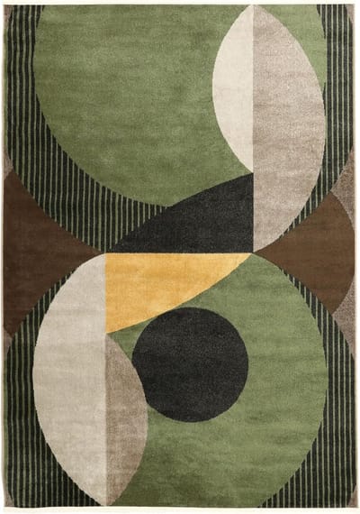 Modern Laagpolig Vloerkleed - 140 x 200 cm - Geelgroen - Stijlvol Tapijt voor Hal, Slaapkamer, en Woonkamer
