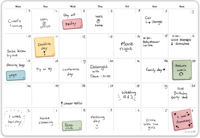 Sticky Whiteboard Maandplanner