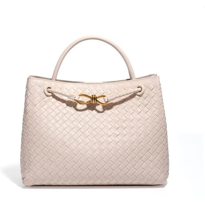 Retro Tas met Grote Capaciteit, Dames Handgeweven Tas, Veelzijdige Pendeltas, Modieuze en Casual Schoudertas/Crossbodytas white