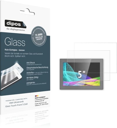 dipos – 2x Matte Pantserfolie geschikt voor HMI Ultratronik Glass Touch Front 5 Zoll | 9H Screenprotector