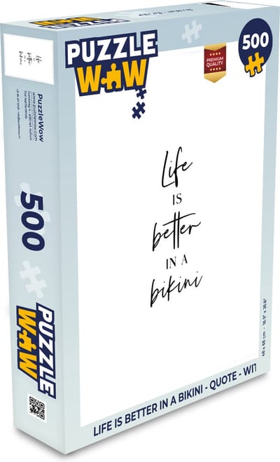 Puzzel Life is better in a bikini - Quote - WIt - Legpuzzel - Puzzel 500 stukjes