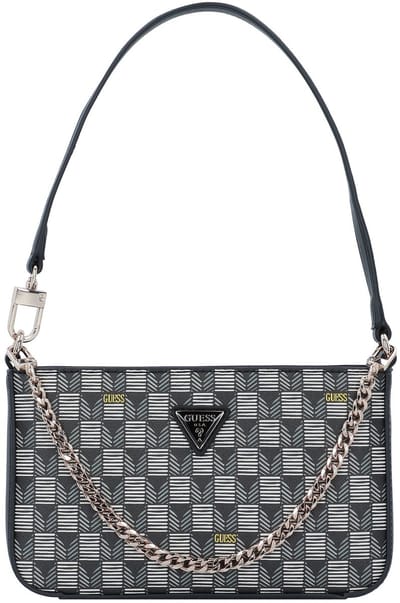 GUESS schoudertas G Wave II Mini Top Zip Shoulder Bag Black Logo veelkleurig