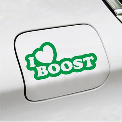 Bumpersticker - I Love Boost - 10 X 20 - Groen