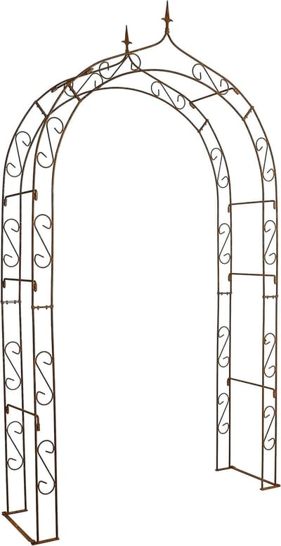 Rozenboog Klimhulp - Poortboog Spalier - Planten Stevig Ondersteunen - Massief Roest Metaal - 140 x 240 cm - Roestbruin