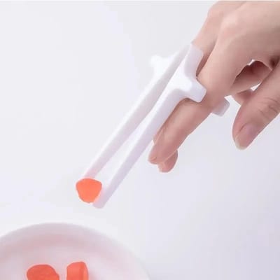 1 pièce Clip baguettes paresseuses, Outil mains propres pour regarder des émissions de télévision et brosser des vidéos, Pince antidérapante portable pour grignoter blanc