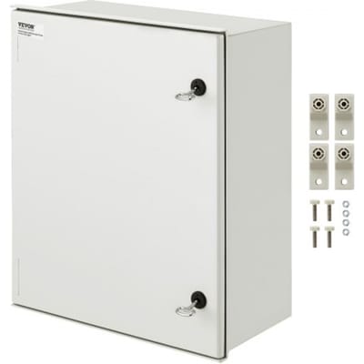 VEVOR schakelkast NEMA glasvezelbehuizing 50x40x20cm NEMA 3X glasvezelverdeelkast IP66 waterdicht en stofdicht elektrische aansluitdoos voor buiten/binnen met montageplaat
