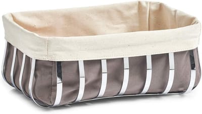 Broodmand Met Zak - Chroom en Canvas