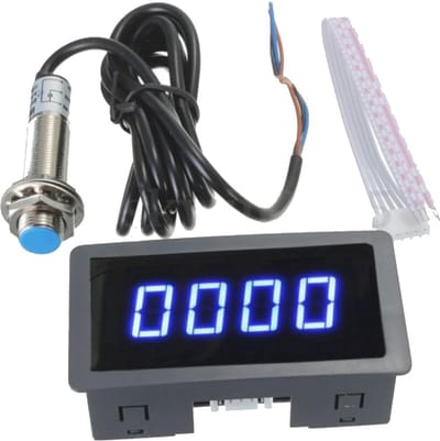 Digitale LED Snelheidsmeter en Toerenteller met Hall Sensor en Rood/Blauw Display