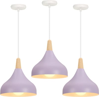 Set van 3 Hanglamp Moderne Slaapkamer Scandinavische Kroonluchter voor Woonkamer Keuken Restaurant Violet