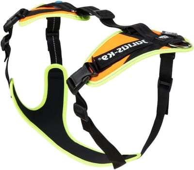 Mantrailing Harnas - Hondentuig Speurwerk - Hondentraining Speuren - Elastische Lijn Bevestiging - Maat S - UV Oranje