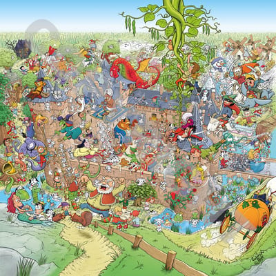 Cartoon plafondplaat - Poster - Roland Hols - 50 Sprookjes en 101 Dalmatiërs - 60 x 60 cm - Forex 5 mm dik - Tandarts - Orthodontist -Mondhygiënist - Fysiotherapeut - Schoonheidsspecialist - Ziekenhuis - Huisarts - voor boven de behandelstoel