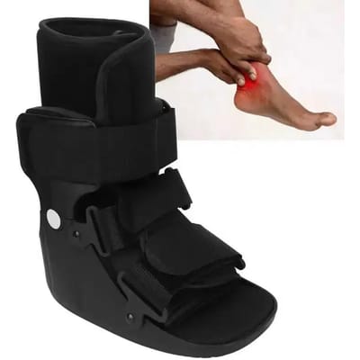 Ultralicht Loopgips Ademende Orthopedische Bescherming Enkelband Verstuiking Achillespees Herstel XS black