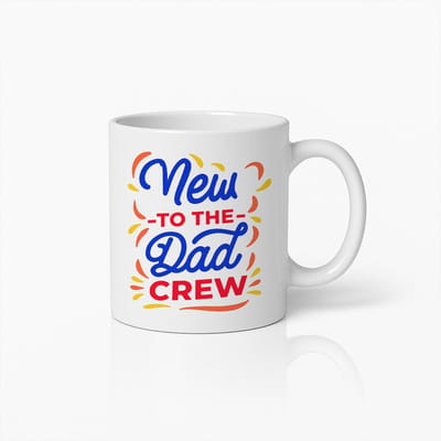 New to the Dad Crew Mok – 330ml Grappige Nieuwe Vader Koffiemok – Perfect Cadeau voor Kersverse Vaders & Geboorteaankondigingen