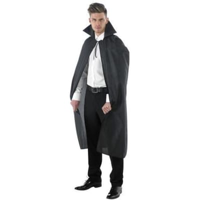 Kostuum man cape zwart. one size Feestkleding