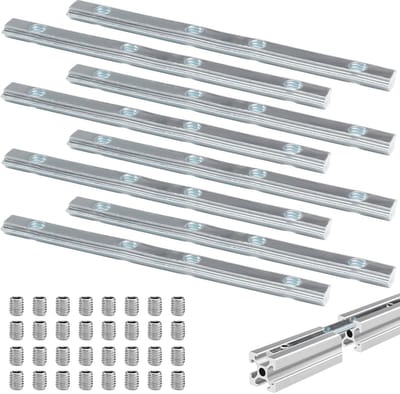 Aluminium Profielconnectoren - Verbinders - Frame Bouwen - Roestbestendig Verzinkt - 8 Stuks - Zilver