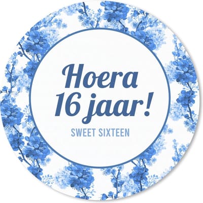 Muismat rond 20x20 cm - Mousepad Jubileum - 16 Jaar - Quote - Ronde muismatten