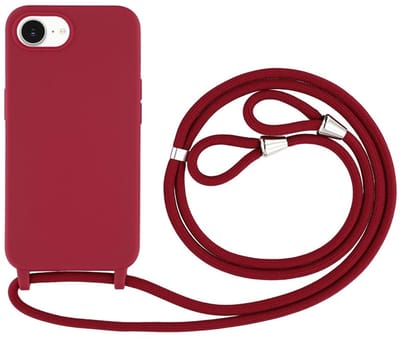 Coverup Hoesje - Geschikt voor iPhone 16e / 17e Hoesje - Coverup Siliconen Back Cover met Koord - Rood