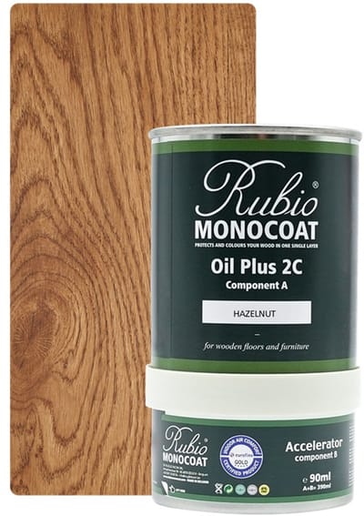 Rubio Monocoat Oil Plus 2C - Ecologische Houtolie in 1 Laag voor Binnenshuis - Hazelnut, 390 ml (15 m²)