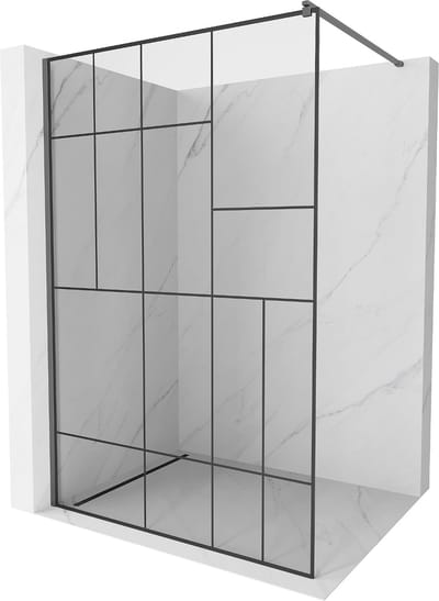 Mexen Kioto douchewand Walk-in 70 x 200 , zwart patroon 8 mm, gunmetal - 800-070-101-95-78