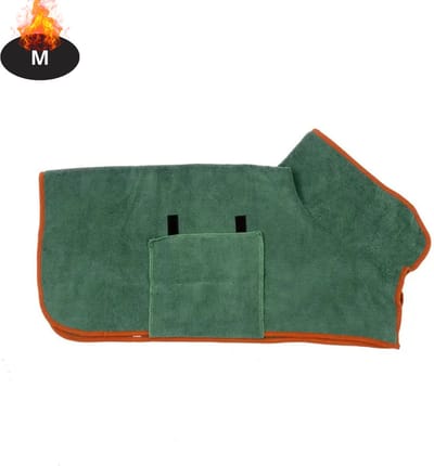 Livano Hondenbadjas - Hondenhanddoek - Voor Honden - Hondenkleding - Hondentrui - Hoodie - Hondenshirt - Groen - M