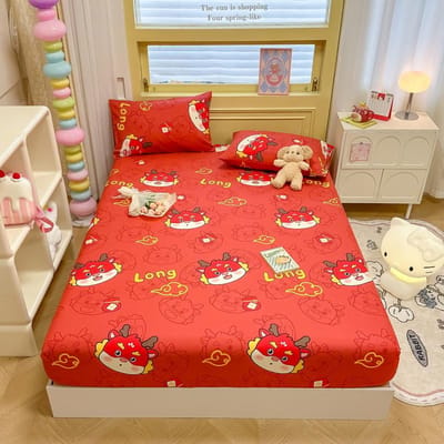 Bonenjoy 100% Katoen Hoeslaken Volwassenen Kinderen Bedovertrek Cartoon Stijl Laken Zachte Matrasbeschermer sabanas (Geen kussensloop) 90x200x25cm 1pc