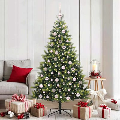 vidaXL - Kunstmatige - Scharnierende - Kerstboom - 300 - LEDs - Groen - 180 - cm