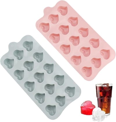 Set van 2 Hartvormige Siliconen IJsblokjesvormen - Flexibele Mallen voor IJs, Chocolade en Dranken - BPA-vrij voor Whisky, Koffie en Cocktails