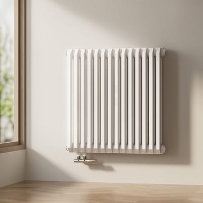 EMKE Design Radiator - D-Vormig - Glanzend Wit - 60x60 cm - 969 W - Centrale Verwarming Alle Ruimtes