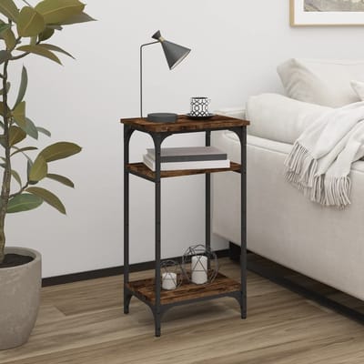 vidaXL - Bijzettafel - 40x30x75 - cm - bewerkt - hout - gerookt - eikenkleurig