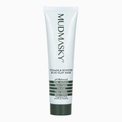 MUDMASKY® - Vitamin-A Booster Blue Clay Mask 60ml - PARFUMVRIJ - Poriën verkleinende Anti-Aging Blue Clay Mask - Gezichtsmasker ook geschikt voor gevoelige huid- normale tot vette huid - Blauwe Kleimasker - Huid Gladmakend